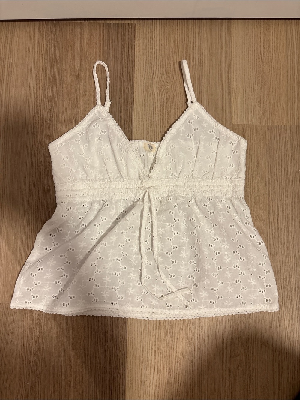 Brandy Melville White Eyelet Spaghetti Strap Camisole